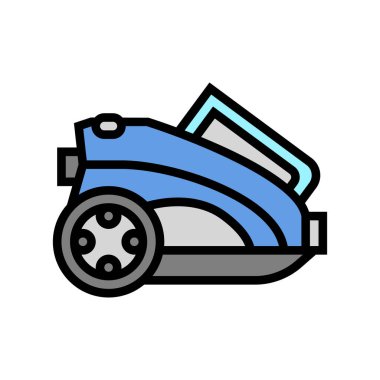 elektrik süpürgesi iç temizlik ekipmanı renk vektör illüstrasyonu