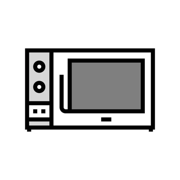 Microwave kitchen electronic equipment color icon vector illustration — Stockvektor
