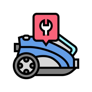 elektrik süpürgesi onarım renk ikonu vektör çizimi