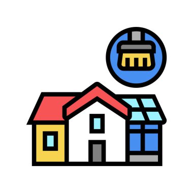 konservatuar temizleme renk ikonu vektör illüstrasyonu