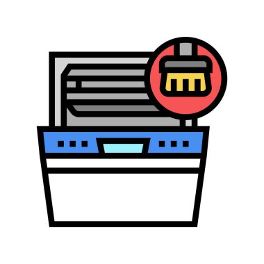 fırın temizleme renk ikonu vektör çizimi