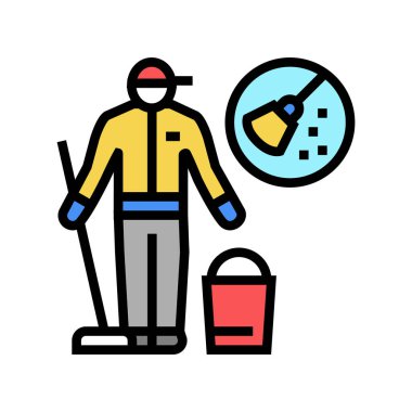 Tek seferlik temizlik renk ikonu vektör illüstrasyonu