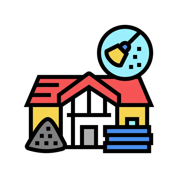 After builders cleaning color icon vector illustration — Vettoriale Stock