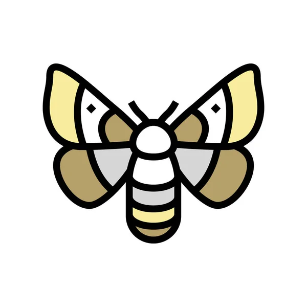 Yetişkin ipek böceği güveleri renk ikon vektör çizimi — Stok Vektör