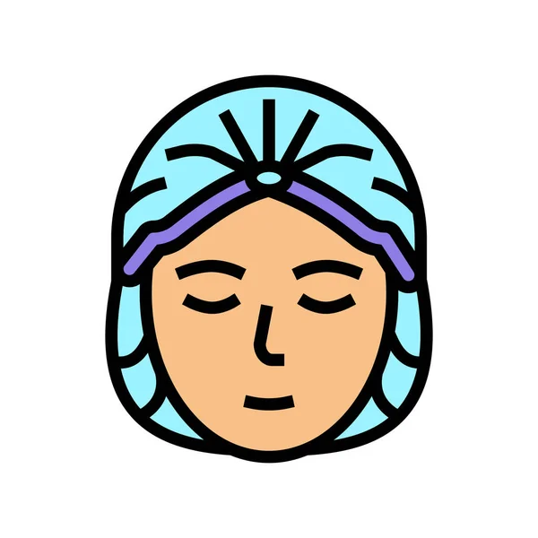 Hat solarium, disposable protective cap color icon vector illustration — 图库矢量图片