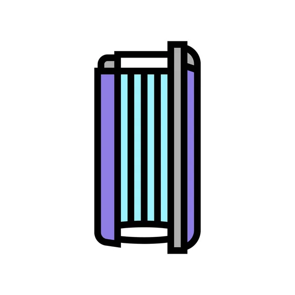 Cabina vertical equipo de solarium abierto icono de color ilustración vectorial — Vector de stock