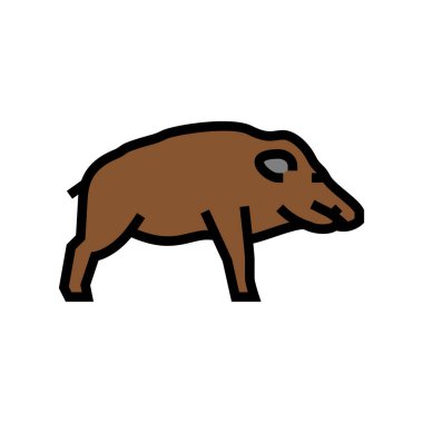 Yaban domuzu renk ikonu vektör illüstrasyonu