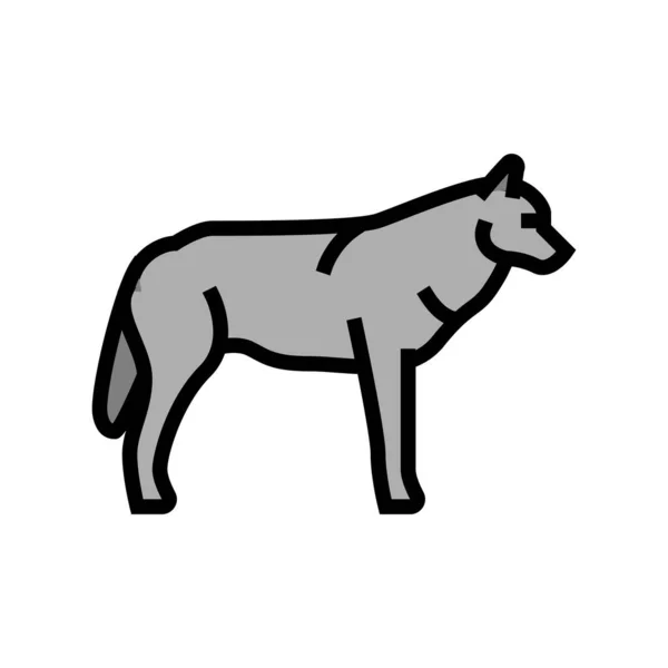 オオカミ野生動物の色のアイコンベクトル図 — ストックベクタ