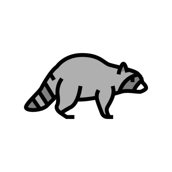 Raccoon wild animal color icon vector illustration — 图库矢量图片