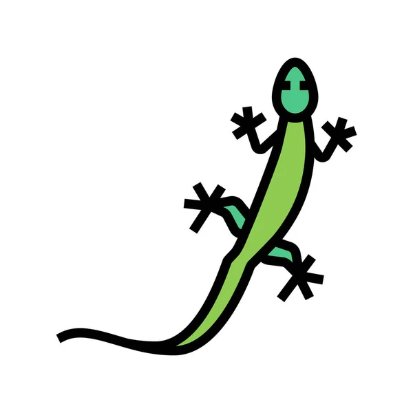Lézard sauvage animal couleur icône vectoriel illustration — Image vectorielle