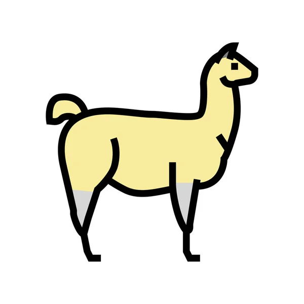 Лама дикий колір тварини значок Векторні ілюстрації — стоковий вектор