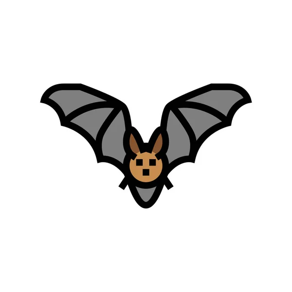 Animal murciélago en zoológico icono de color ilustración vectorial — Archivo Imágenes Vectoriales