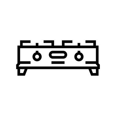 soba mutfak gereçleri çizgisi ikon vektör çizimi