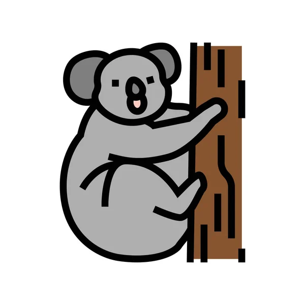 Koala animal in zoo color icon vector illustration — Stock Vector