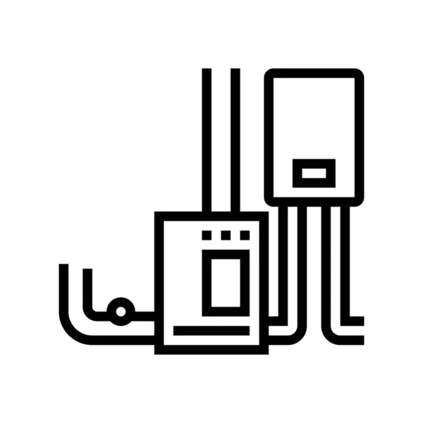 Horno aparato línea icono vector ilustración — Archivo Imágenes Vectoriales