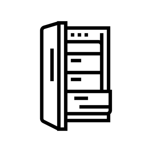 Illustrazione vettoriale dell'icona della linea dell'attrezzatura del congelatore — Vettoriale Stock