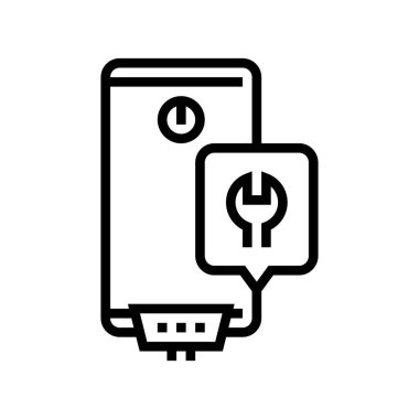 su ısıtıcısı onarım hattı ikon vektör çizimi