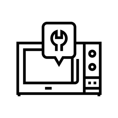 mikrodalga tamir çizgisi ikon vektör çizimi