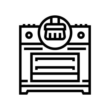 aralık Cooker temizlik çizgisi ikon vektör çizimi