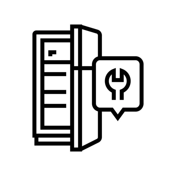 Refrigerador línea de reparación icono vector ilustración — Vector de stock