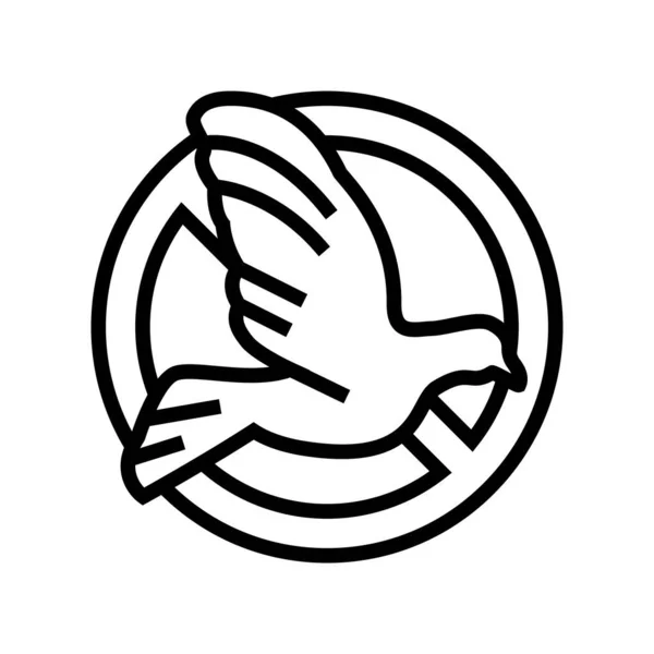 Bird control line icon vector illustration — Vetor de Stock