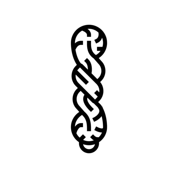 Tråd fiber silke linje ikon vektor illustration — Stock vektor