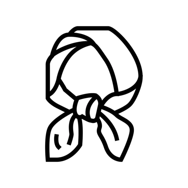Pescoço cachecol linha de seda ícone vetor ilustração — Vetor de Stock