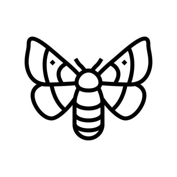 大人の蚕の蛾の線のアイコンベクトルイラスト — ストックベクタ