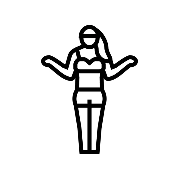 Brun kvinna linje ikon vektor illustration — Stock vektor