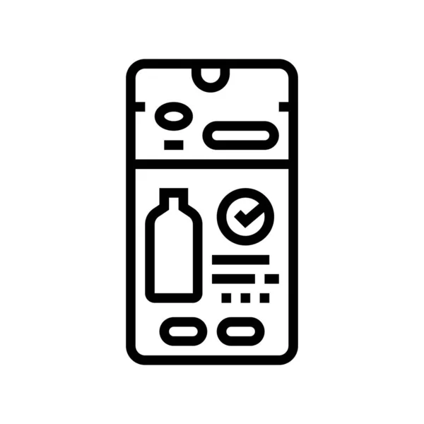 Order water online smartphone application line icon vector illustration — Stock vektor