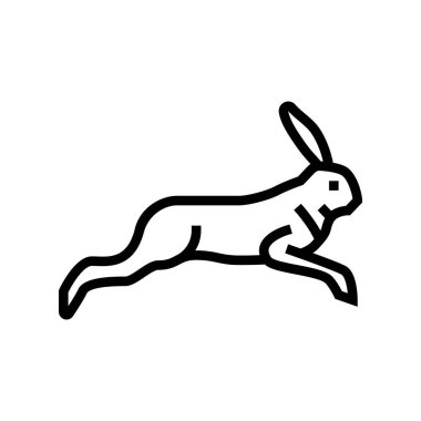 hare vahşi hayvan çizgisi ikon vektör çizimi