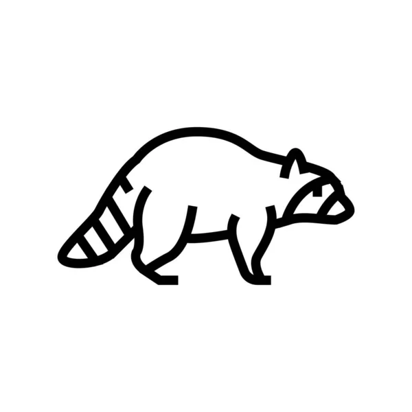 Raton laveur animal sauvage ligne icône vectoriel illustration — Image vectorielle