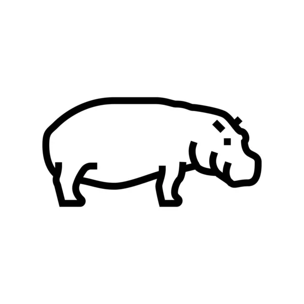 Hippopotamus wild animal line icon vector illustration — Stock vektor