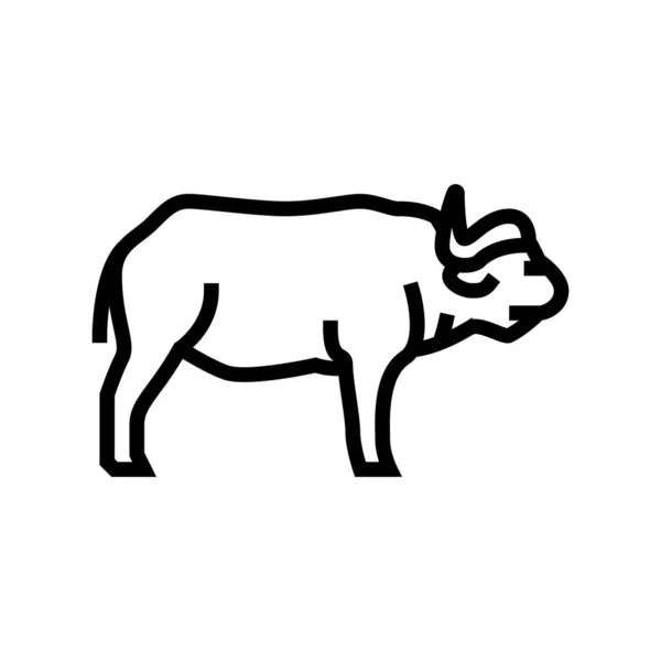 Buffalo mammal wild animal line icon vector illustration — Stock Vector