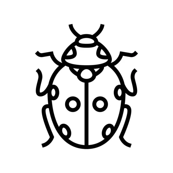 Ladybug bug line icon vector illustration — Stock Vector