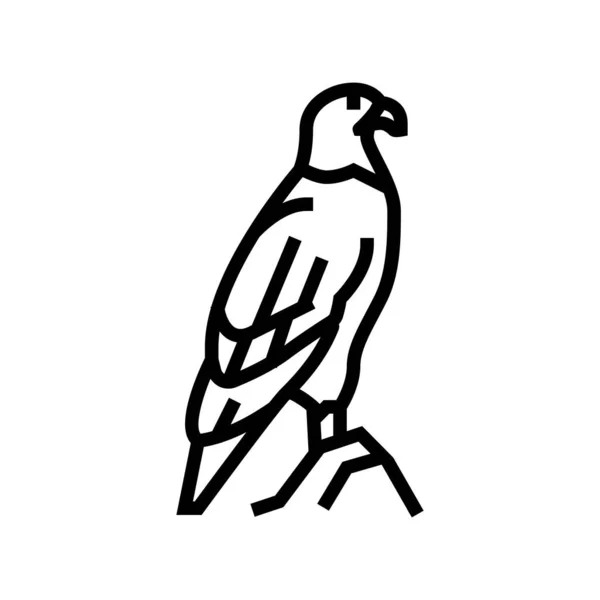 Orzeł ptak w zoo linia ikona wektor ilustracja — Wektor stockowy