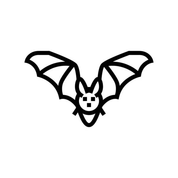 Bat dyr i zoo linje ikon vektor illustration – Stock-vektor