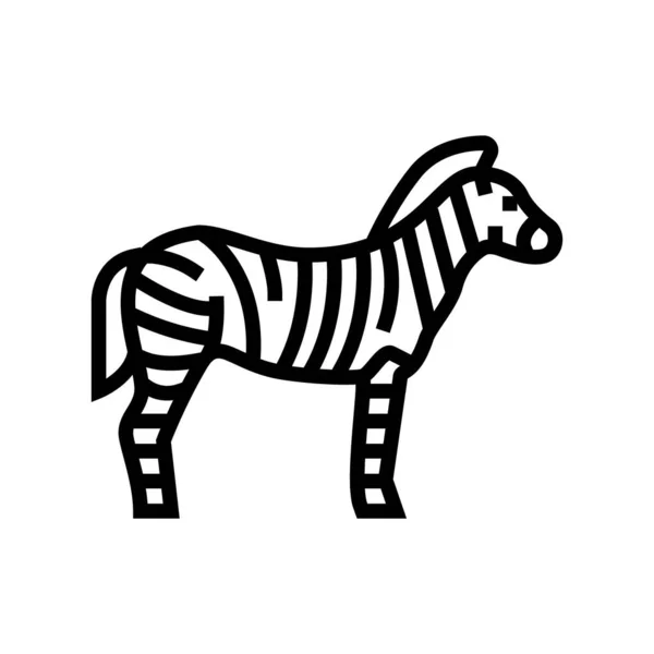 Zebra zwierzę w zoo linii wektor ikony ilustracja — Wektor stockowy
