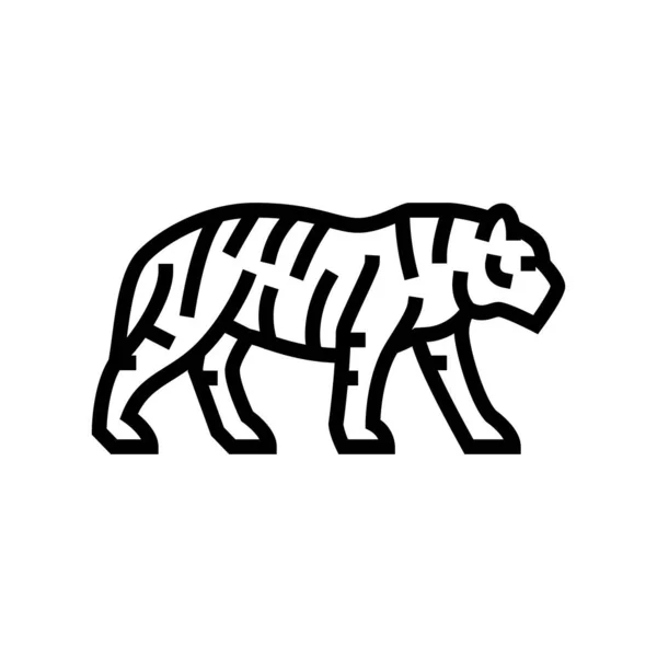 Иллюстрация иконок тигра в зоологической линии — стоковый вектор