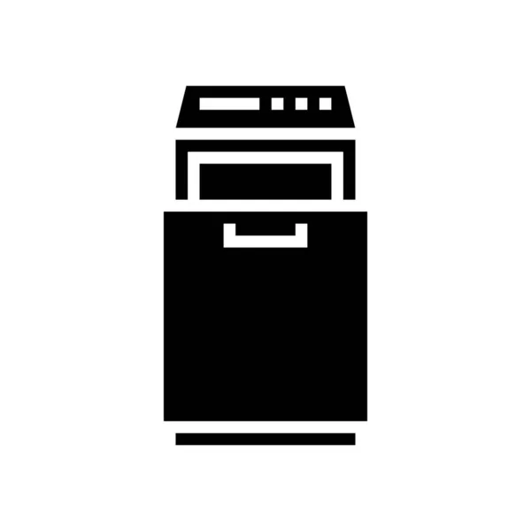 Trash compattatore glyph icona vettoriale illustrazione — Vettoriale Stock