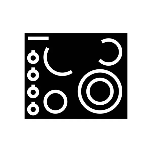 Elektrische kookplaat glyph pictogram vector illustratie — Stockvector