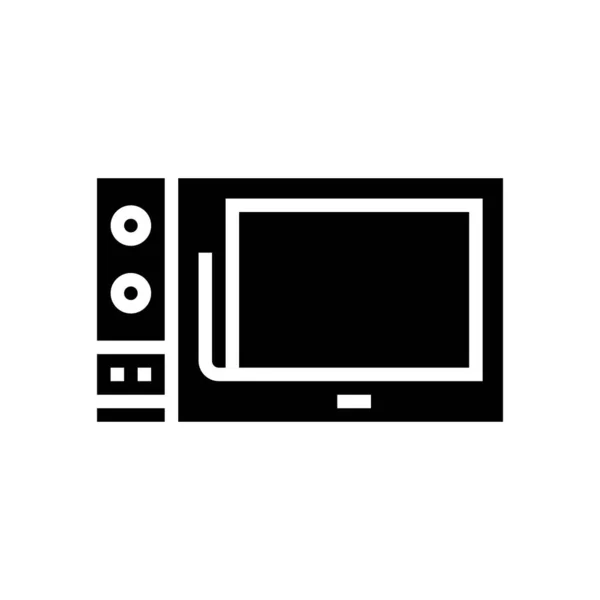 Microondas cocina equipo electrónico glifo icono vector ilustración — Vector de stock