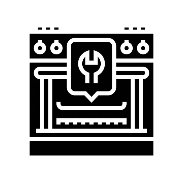 Gas range repair glyph icon vector illustration — Stock Vector