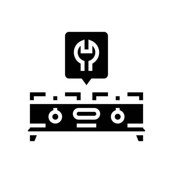 Fornuis keuken reparatie glyph pictogram vector illustratie — Stockvector