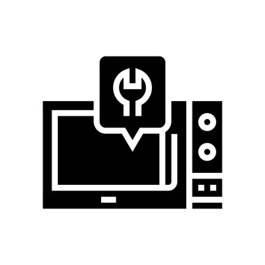 mikrodalga onarım simgesi vektör illüstrasyonu