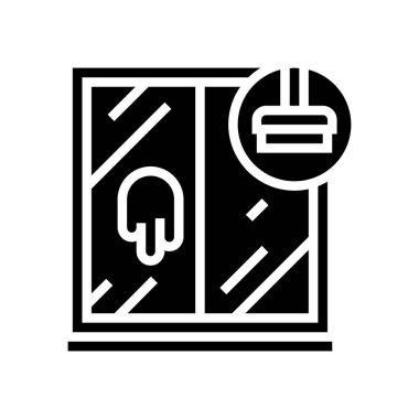 pencere temizleme simgesi vektör illüstrasyonu