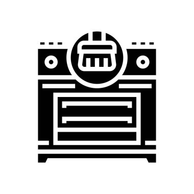 aralık fırın temizleme simge vektör illüstrasyonu