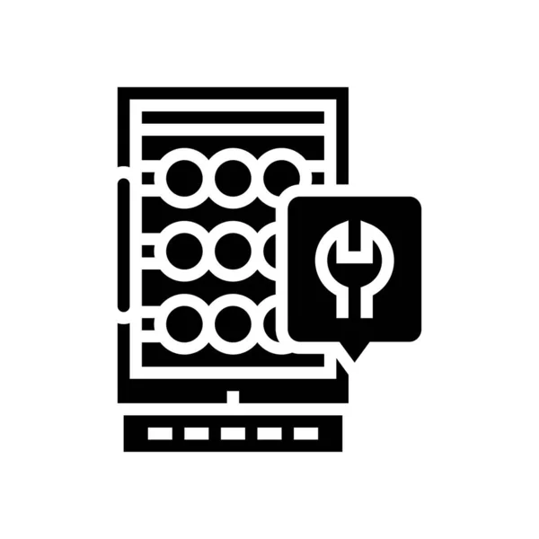Wine cooler repair glyph icon vector illustration — 图库矢量图片