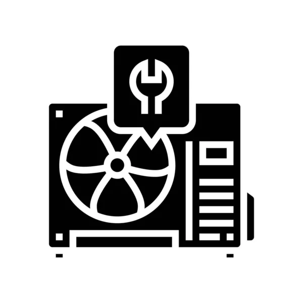 Réparation climatiseur glyphe icône illustration vectorielle — Image vectorielle