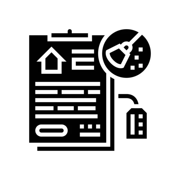 Illustration vectorielle d'icône de glyphe de nettoyage de fin de location — Image vectorielle